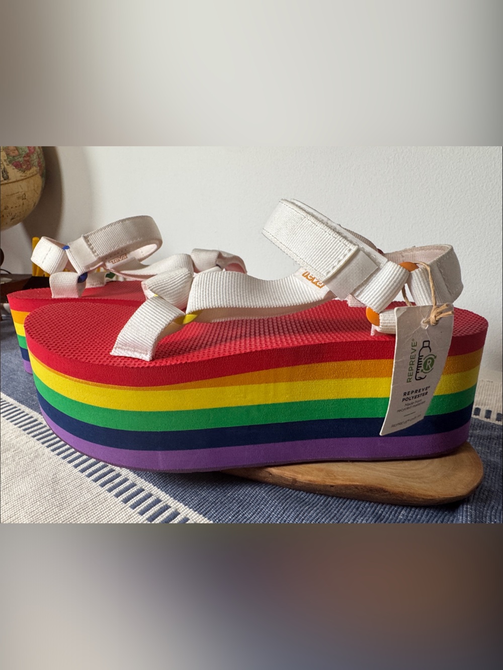 Teva White Sandals with Rainbow Platform - Picture 13 of 13